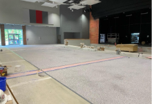 performing arts flooring nearing completion