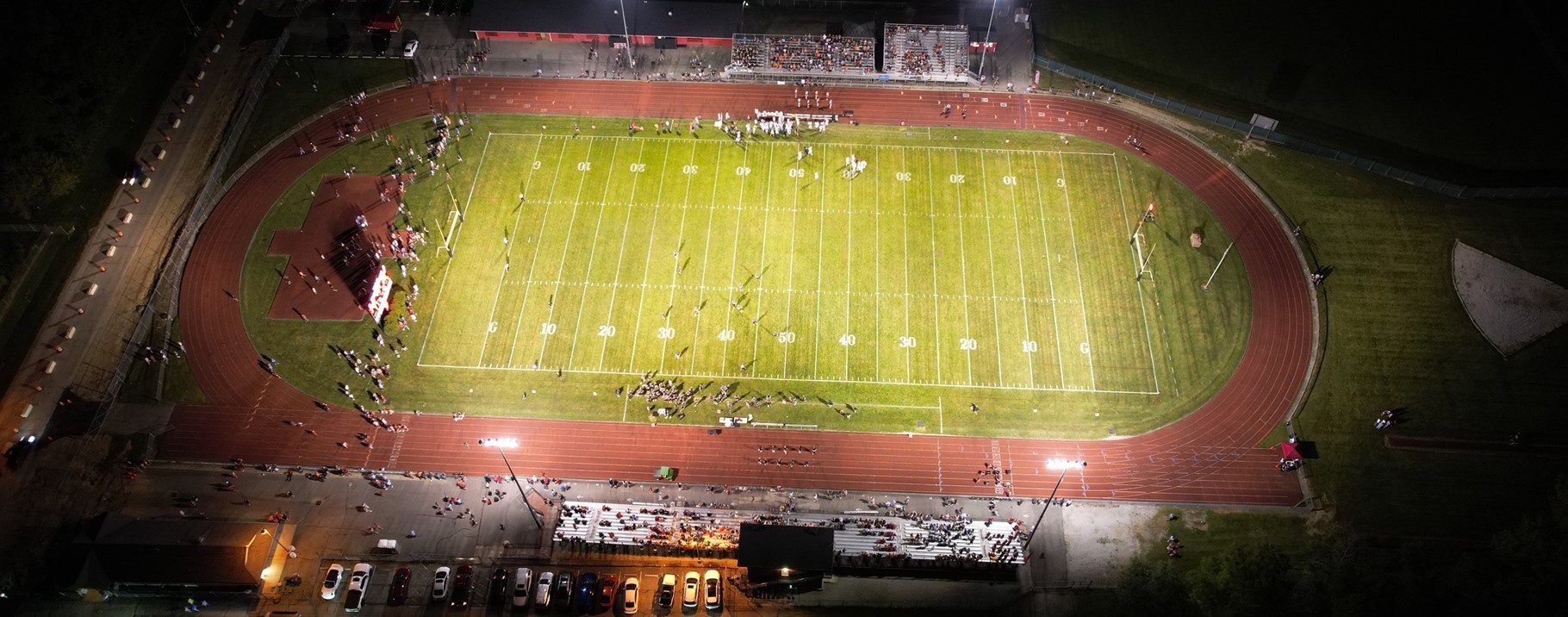 arial view of football stadium